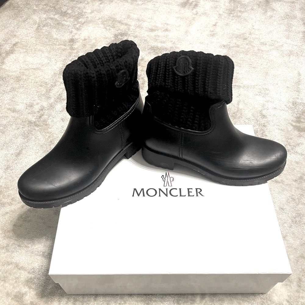 Moncler Ginette Wool-Trim Rain Boot size 9